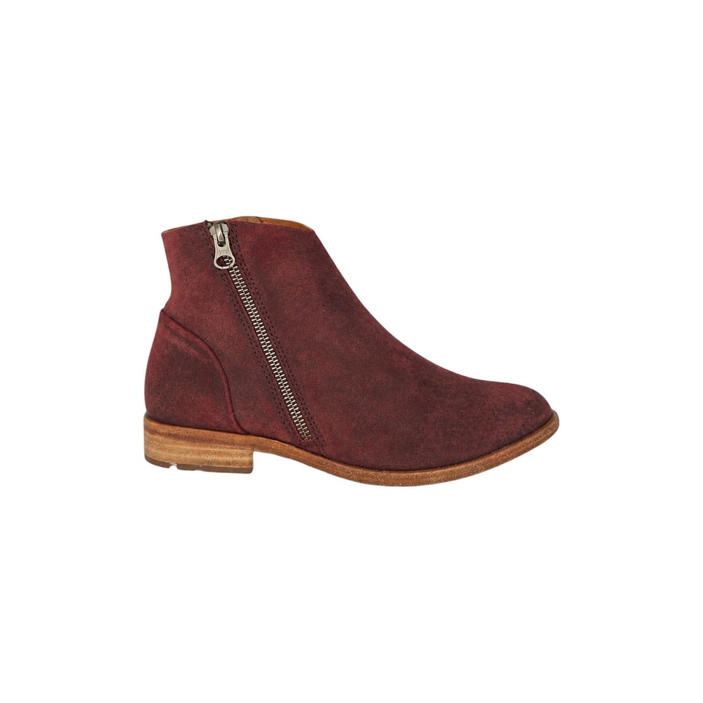 Kork-Ease Riley Boots Dark Brick Distressed Red Leather Ankle Zipper Women's 8.5